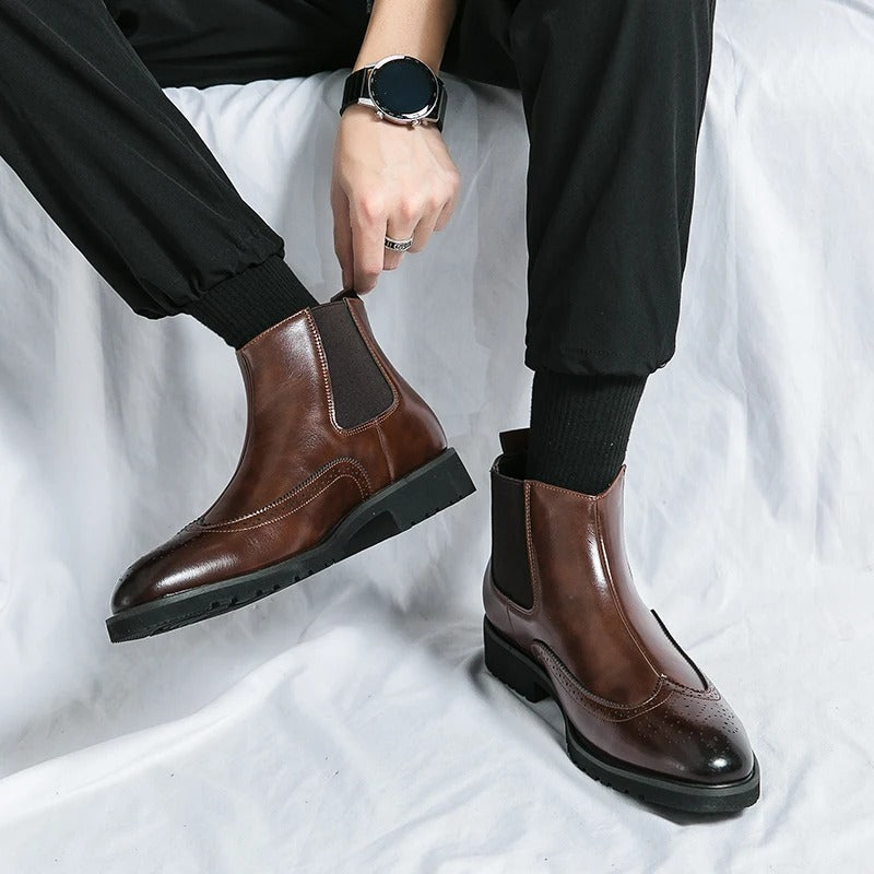 Perforerade herrchelsea boots – detalj 2 | LUMINĀFASH