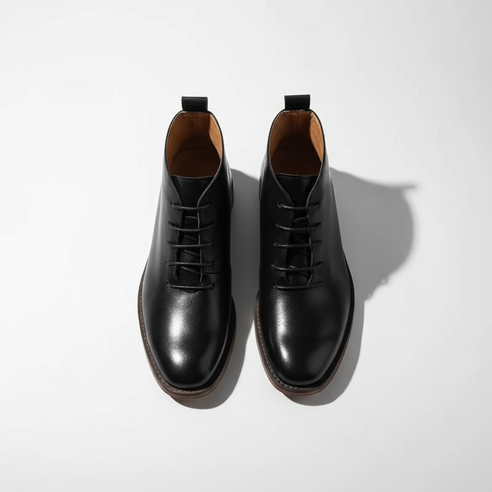 Herrboots med snörning – detalj 2 | LUMINĀFASH
