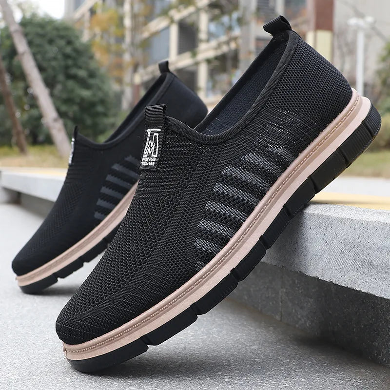 Herrsneakers utan snörning, tjock sula – Sneakers herrmode | LUMINĀFASH