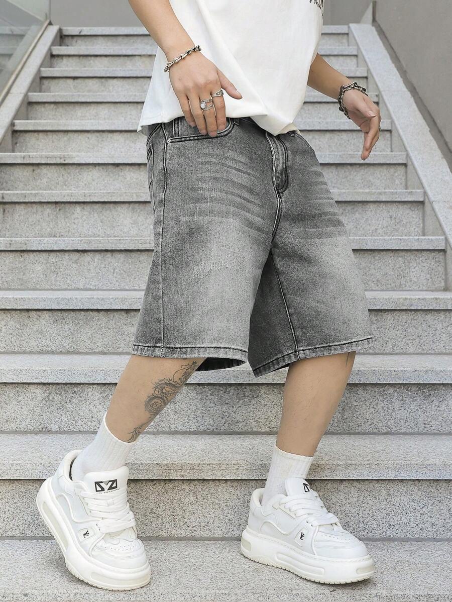 Vida herrjeansshorts – detalj 2 | LUMINĀFASH