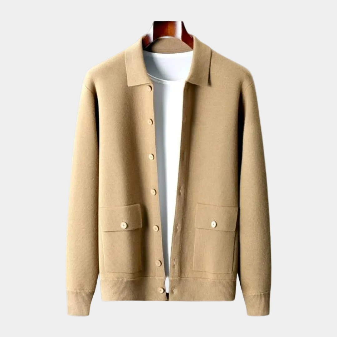 Herrcardiganjacka med knappar – Kofta herrmode | LUMINĀFASH