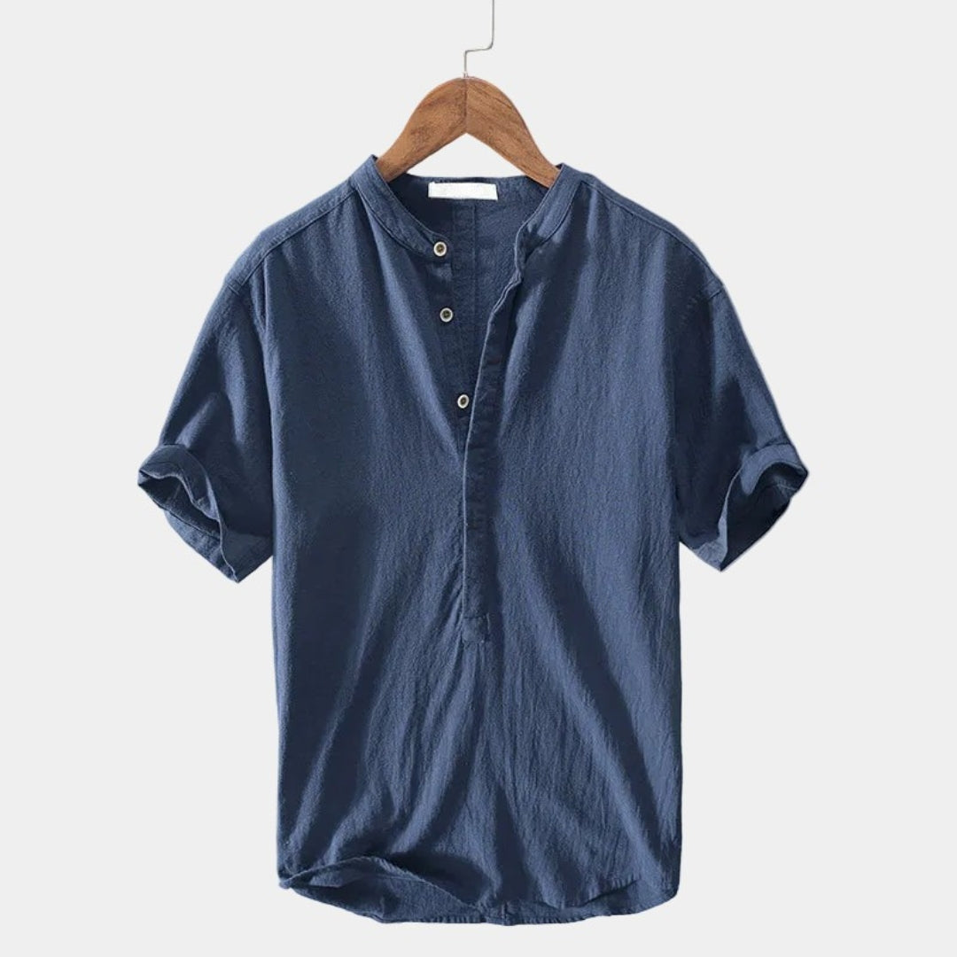 Herrskjorta med mao-krage – Skjorta herrmode | LUMINĀFASH