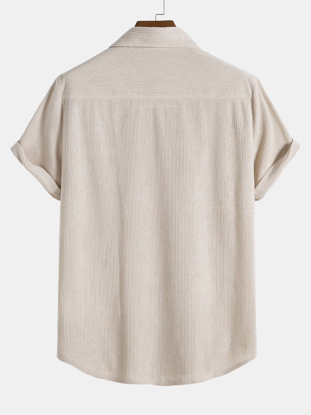 Texturerad herrskjorta med korta ärmar – detalj 2 | LUMINĀFASH