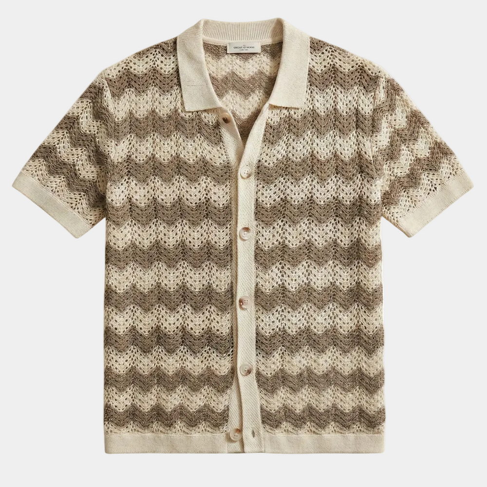 Randig herrskjorta – detalj 2 | LUMINĀFASH