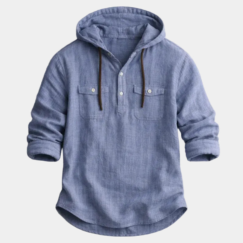 Herrskjorta med huva – Skjorta herrmode | LUMINĀFASH