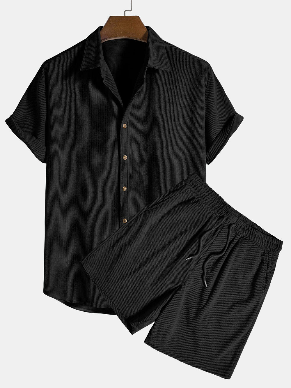 Herrset med korta ärmar – detalj 2 | LUMINĀFASH