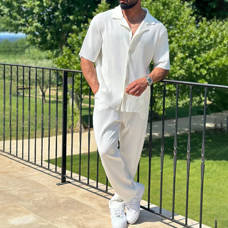 Plisserat herrset – Set herrmode | LUMINĀFASH