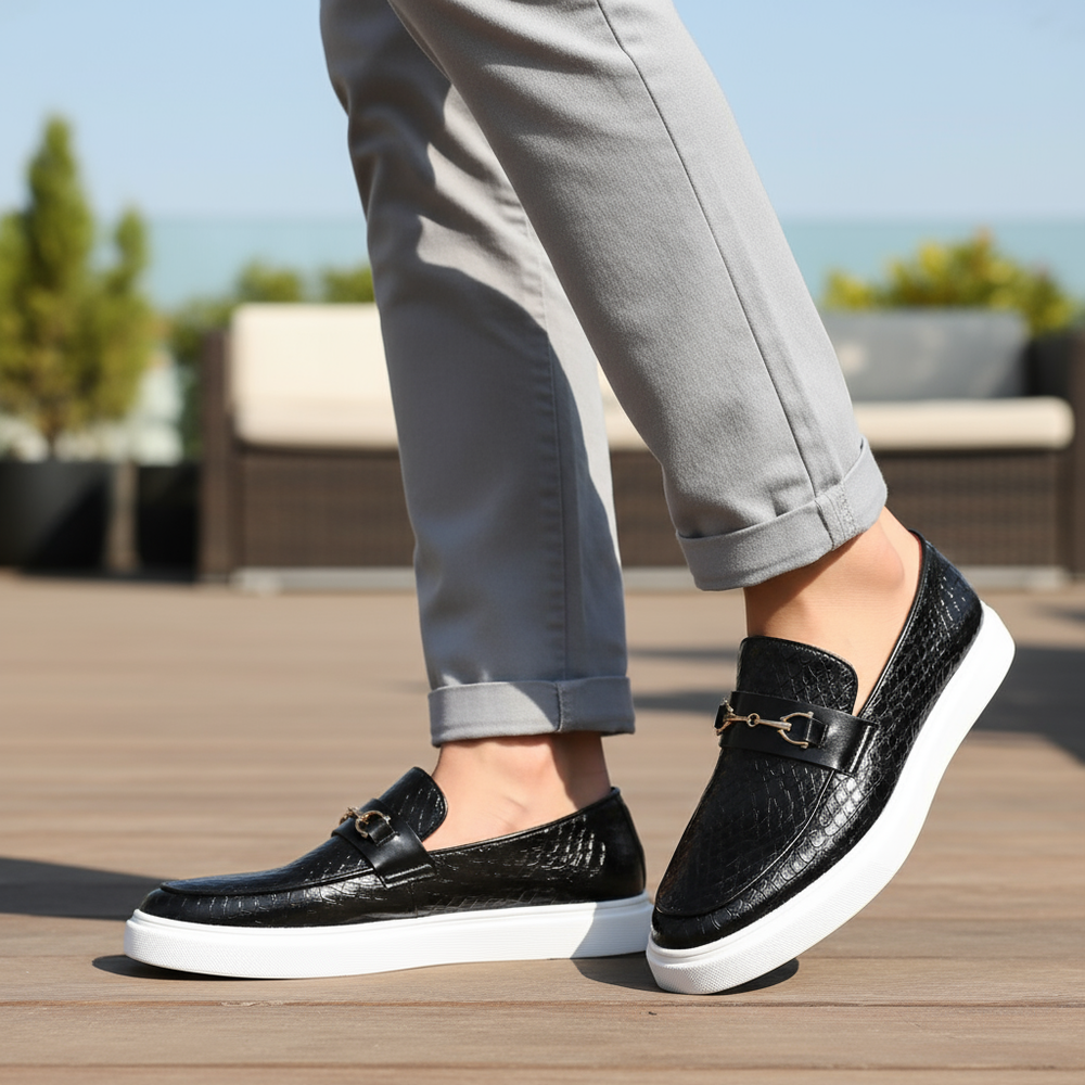 Präglad herrloafers – detalj 2 | LUMINĀFASH