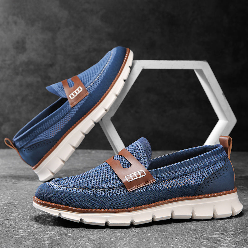 Herrloafers i nätmaterial – detalj 2 | LUMINĀFASH