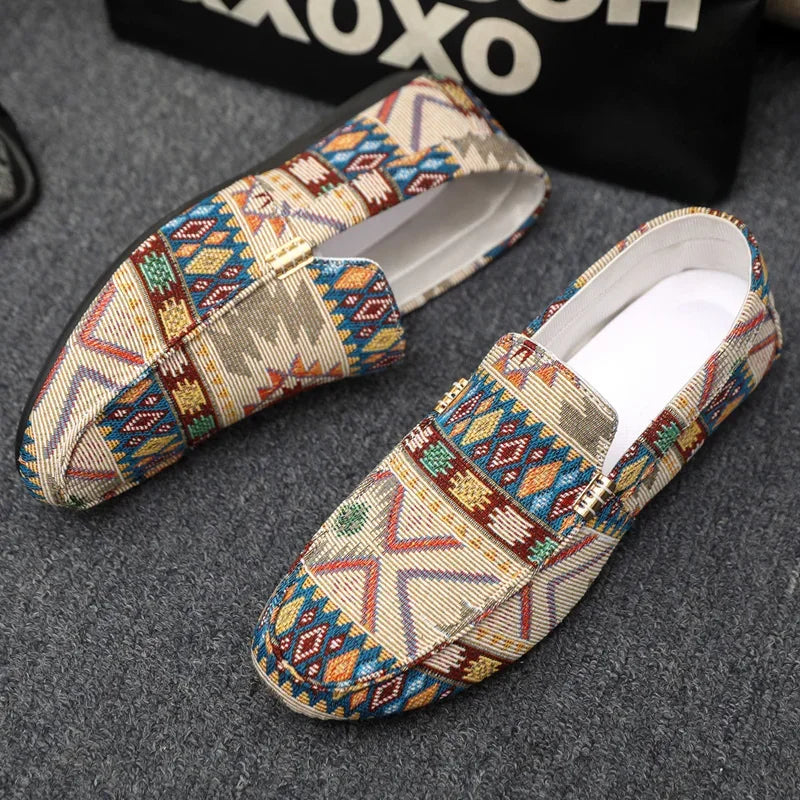 Herrloafers med vävda mönster – Loafers herrmode | LUMINĀFASH