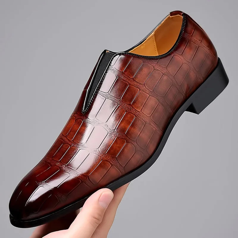 Texturerade herrloafers – detalj 2 | LUMINĀFASH