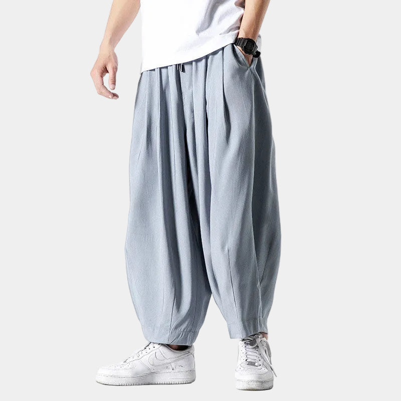 Vida herrbyxor med elastisk midja – Byxor herrmode | LUMINĀFASH