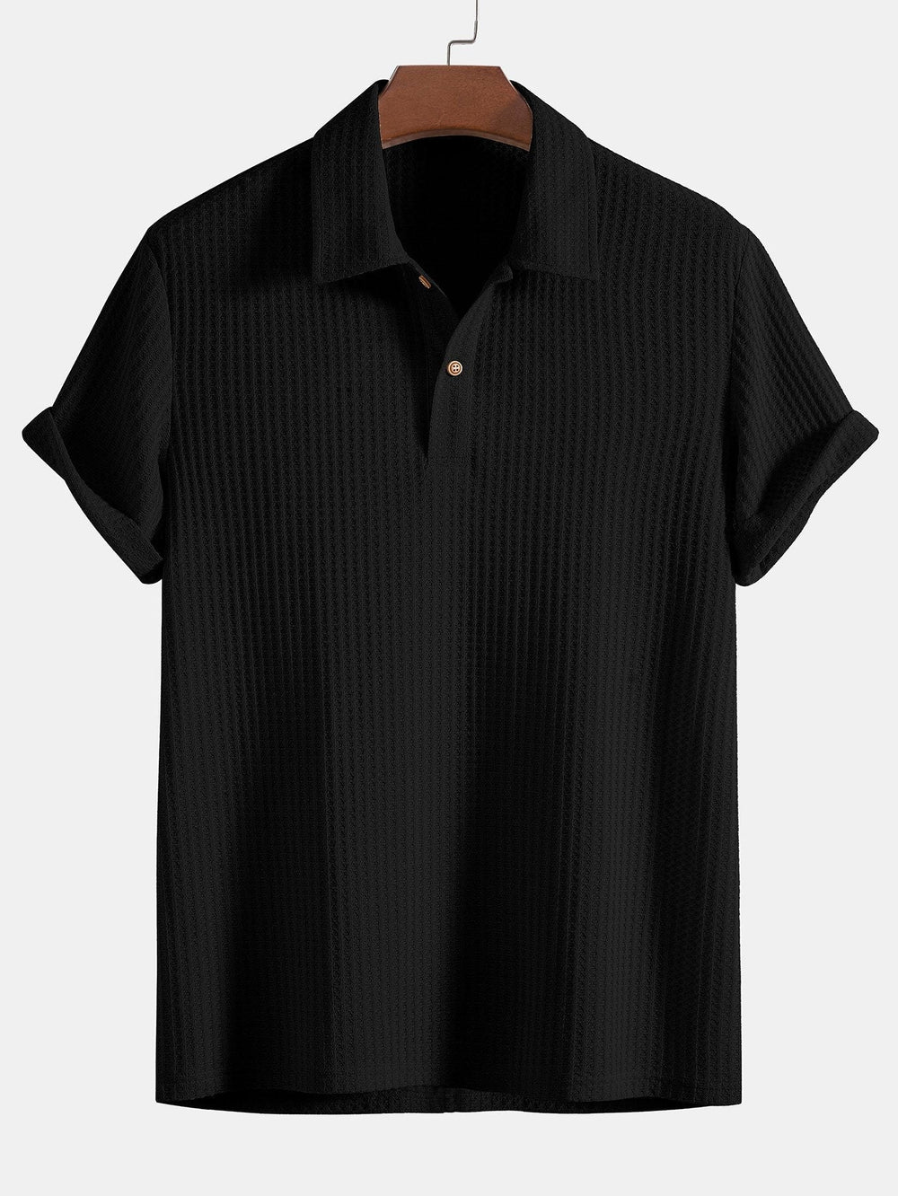 Herrpolo i vaffelmaterial – detalj 2 | LUMINĀFASH