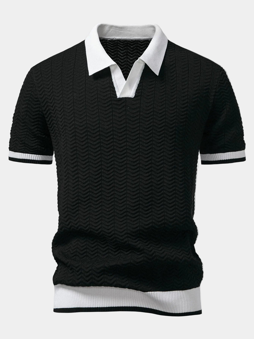 Herrpolo i texturerat material – detalj 2 | LUMINĀFASH