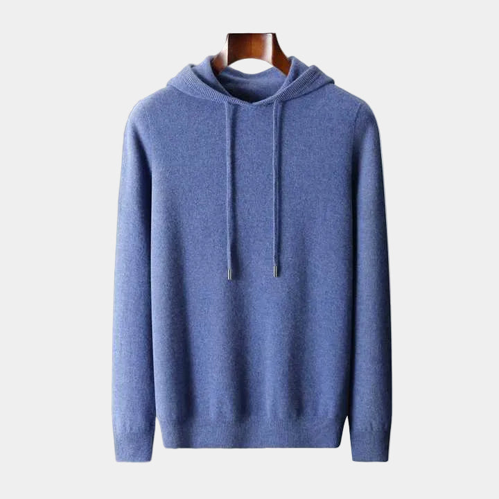 Herrpullover med huva – detalj 2 | LUMINĀFASH