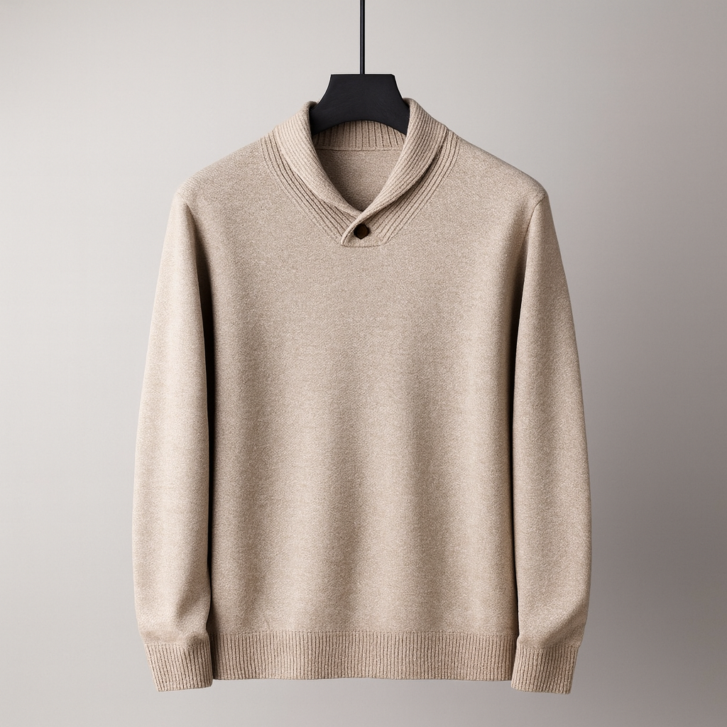 Herrpullover med sjalkrage – Tröja herrmode | LUMINĀFASH
