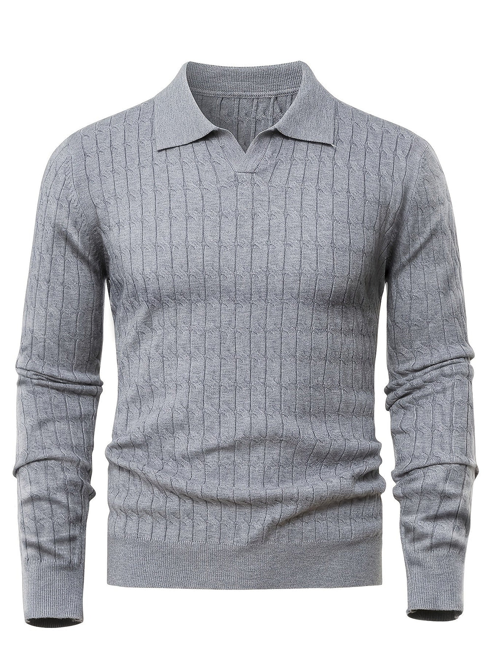 Herrpullover med polokrage – detalj 2 | LUMINĀFASH