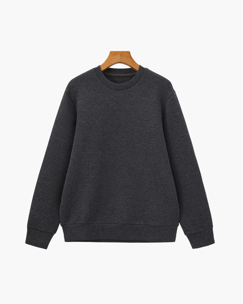 Herrpullover med rund hals – detalj 2 | LUMINĀFASH