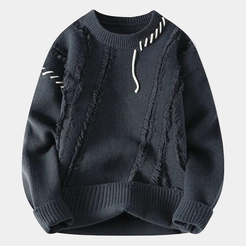 Pull homme texturé col rond – detalj 2 | LUMINĀFASH