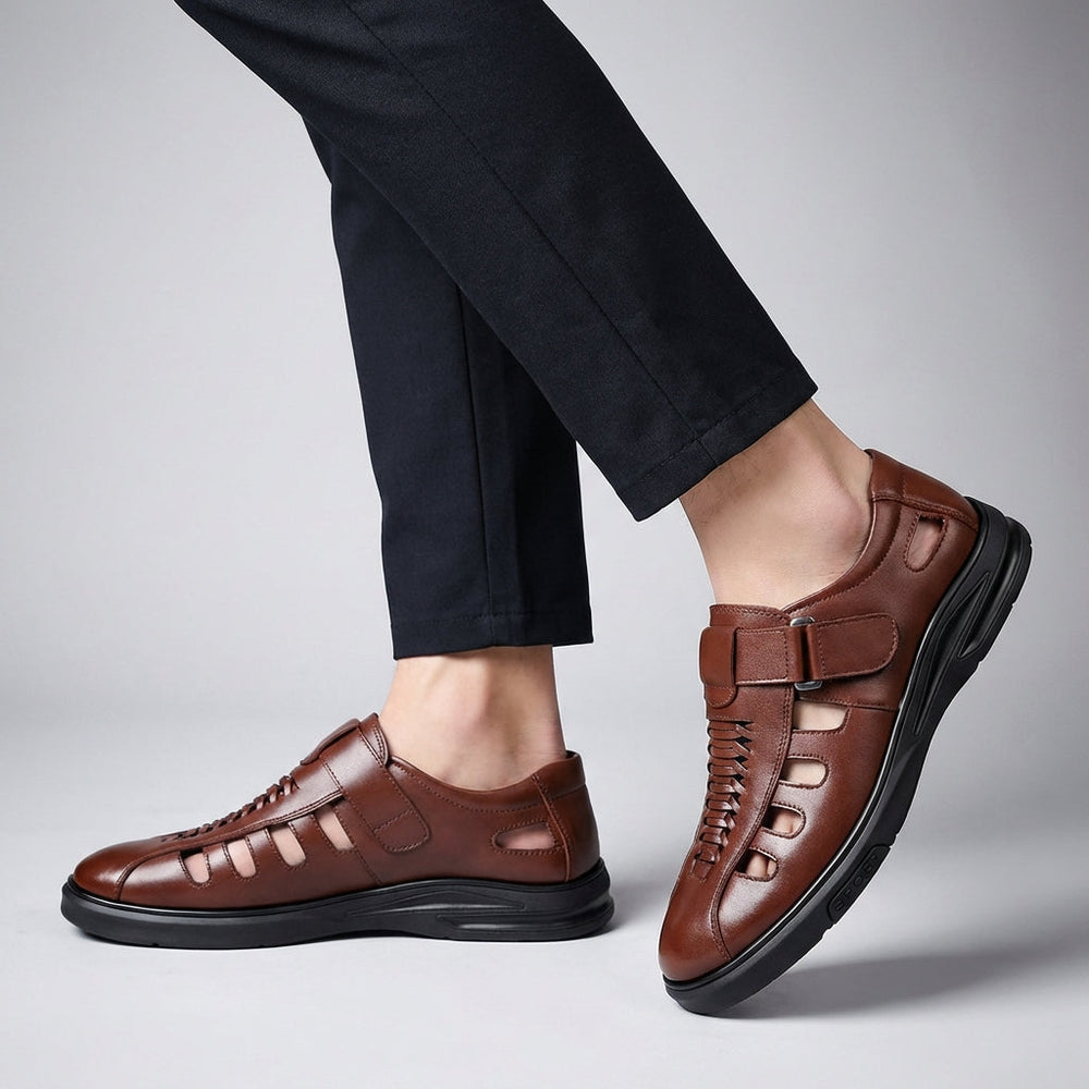 Herrsandaler med rem – detalj 2 | LUMINĀFASH