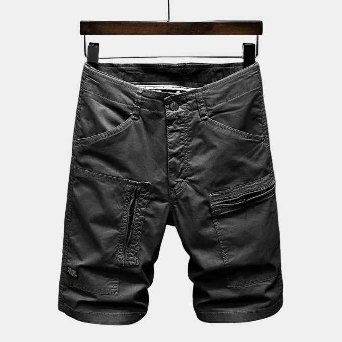 Herrcargoshorts med dragkedja – detalj 2 | LUMINĀFASH