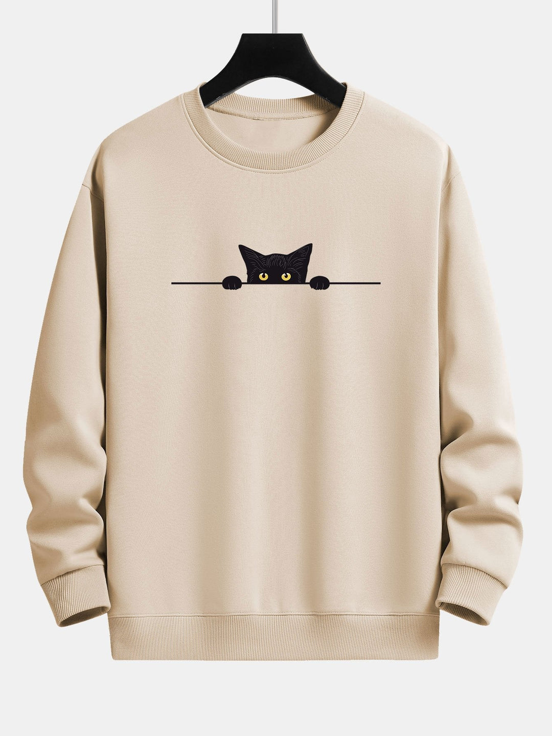 Herrsweatshirt med rund hals och tryck – Tröja herrmode | LUMINĀFASH