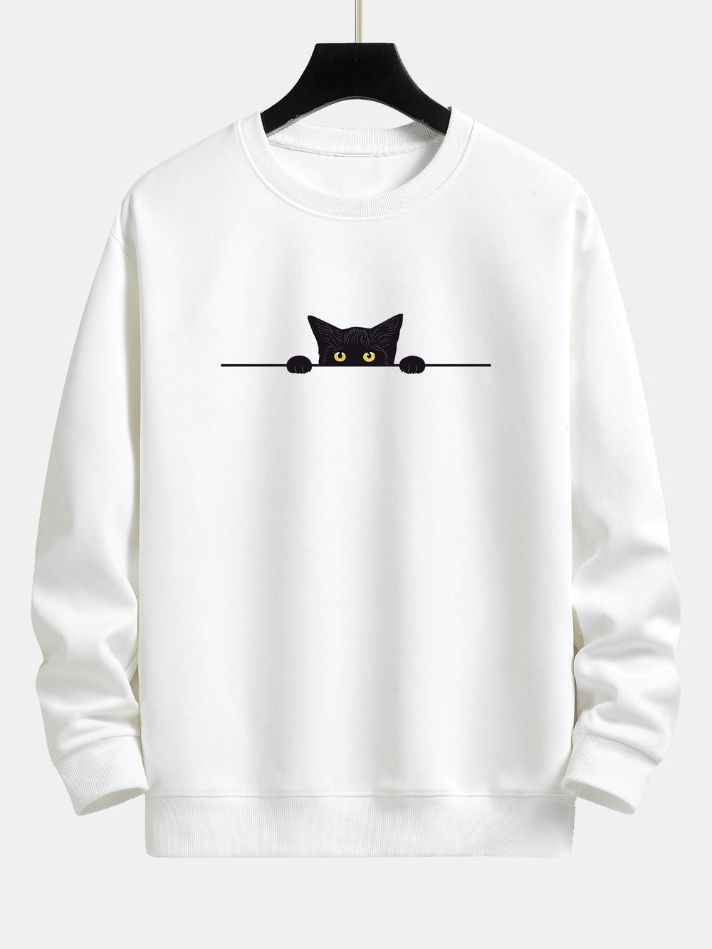 Herrsweatshirt med rund hals och tryck – detalj 2 | LUMINĀFASH