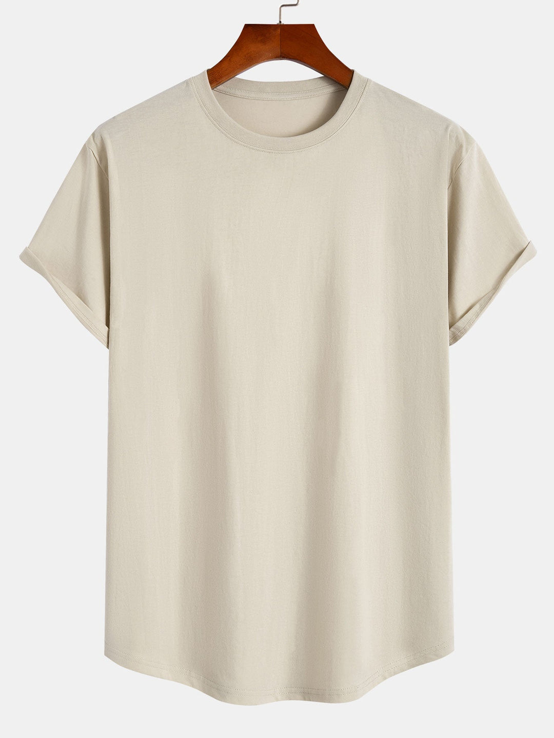 Herr-t-shirt med rundad kant – T-shirt herrmode | LUMINĀFASH