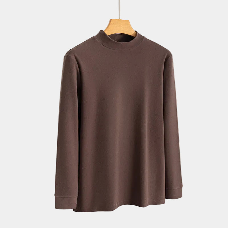 Herr-t-shirt med hög krage – T-shirt herrmode | LUMINĀFASH