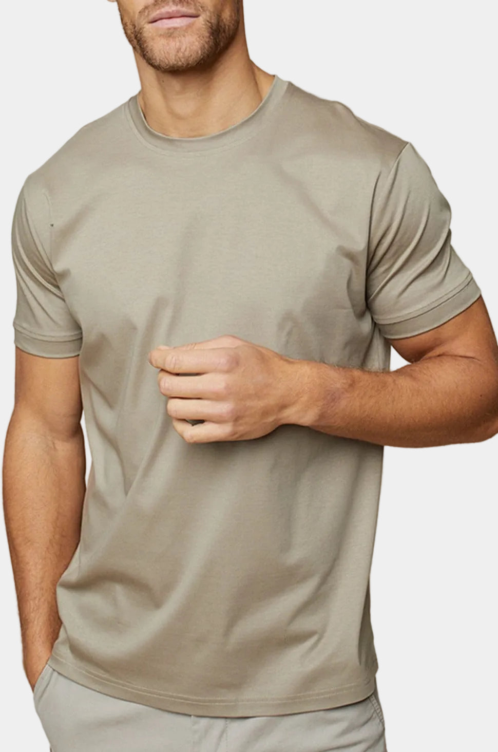 Herr-t-shirt med rund hals – T-shirt herrmode | LUMINĀFASH