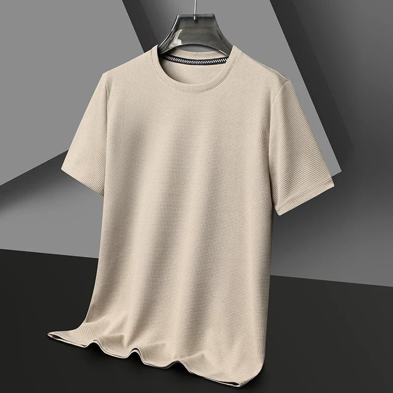 Texturerad herr-t-shirt – T-shirt herrmode | LUMINĀFASH